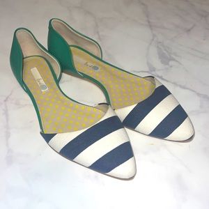 Biden Striped Flats Size 8